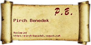 Pirch Benedek névjegykártya